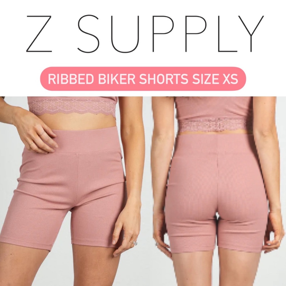 Mauve ribbed biker shorts - z supply size XS. Super flattering ! 🚴🏼‍♀️ 🎀